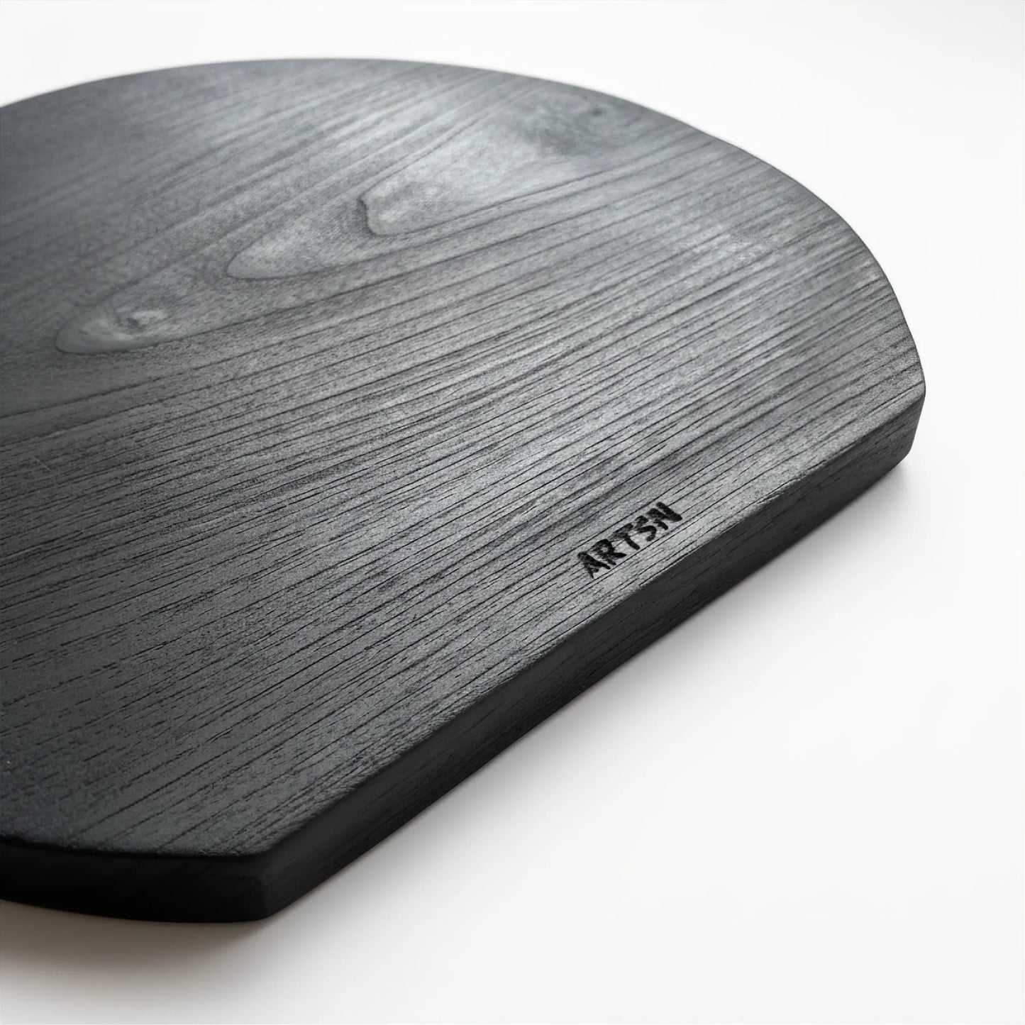 Etsu: Modern Round Shou Sugi Ban Board for Entertaining & Display