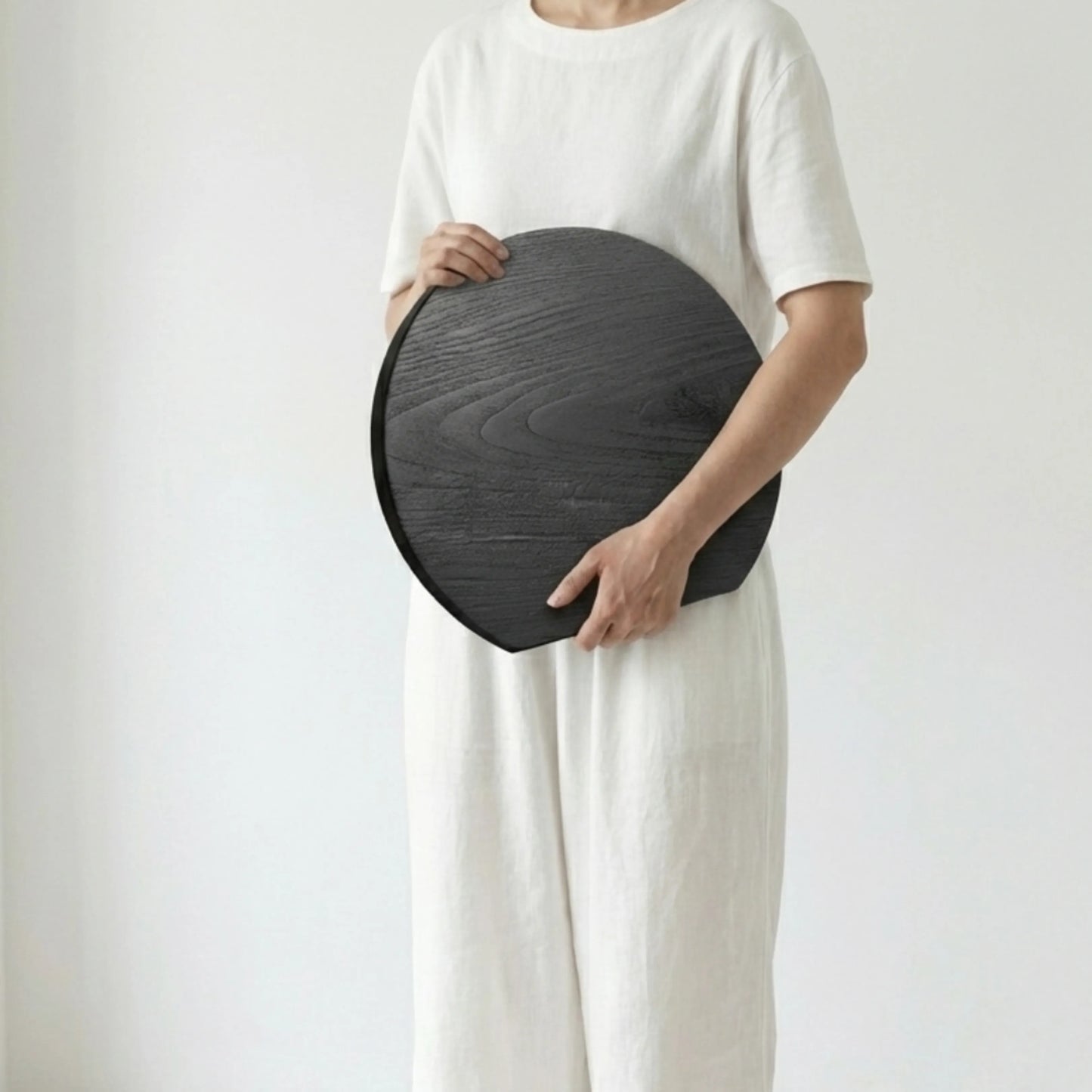 Etsu: Modern Round Shou Sugi Ban Board for Entertaining & Display