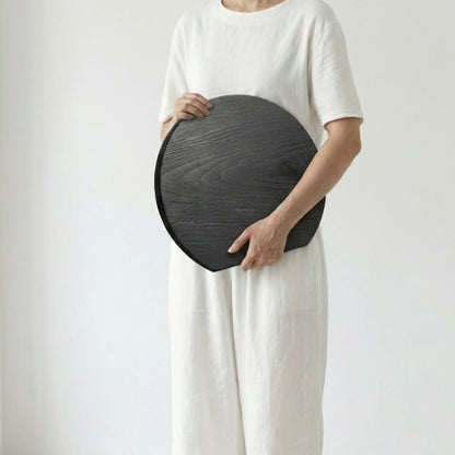 Etsu: Modern Round Shou Sugi Ban Board for Entertaining & Display